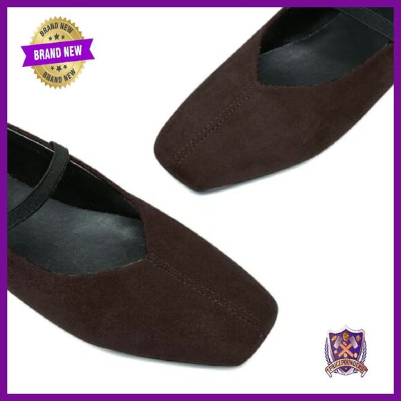 Women's Square Toe Mary Jane Ballet Flats Slip On Work Shoes Elastic Strap - Picture 6 of 8